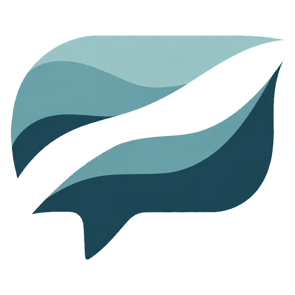 Estuary logo — waves flowing into a speech bubble